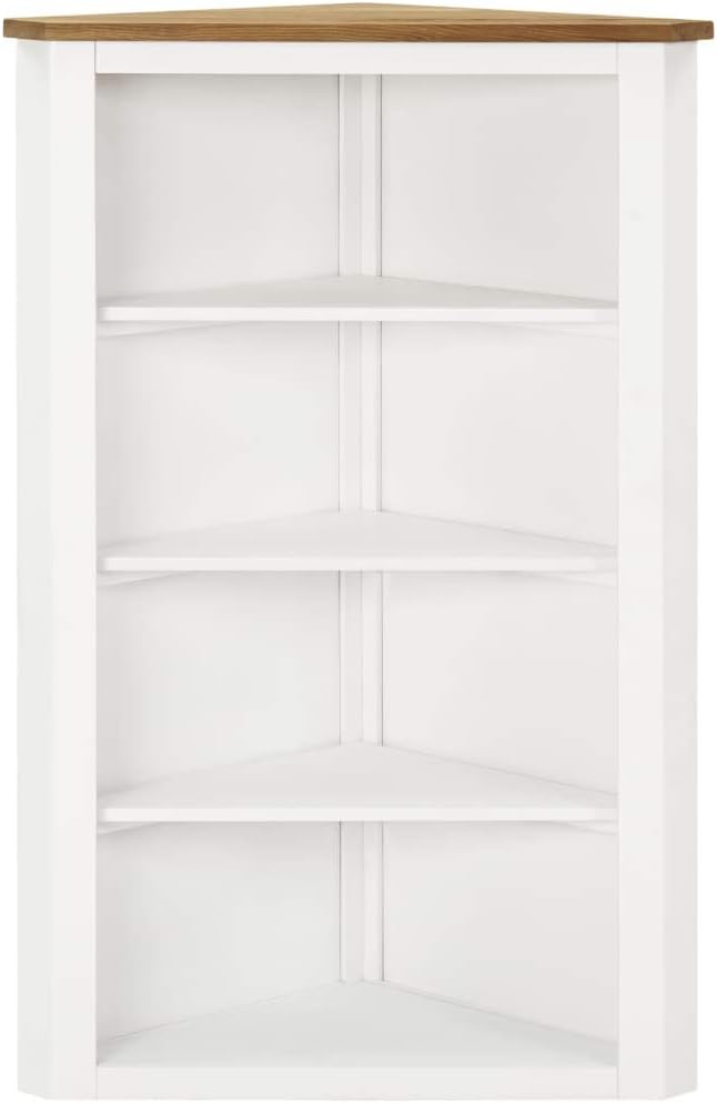 Corner Cabinet with 3 Shelves Solid Oak Wood C805