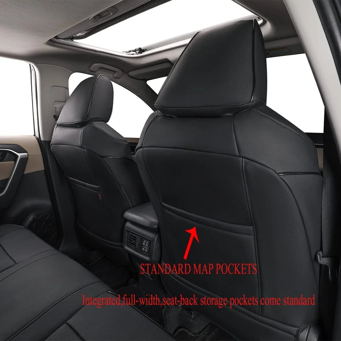 Black Leather Full Set Car Seat Covers for Toyota Corolla Cross 2021 2022 2023 2024 N95379