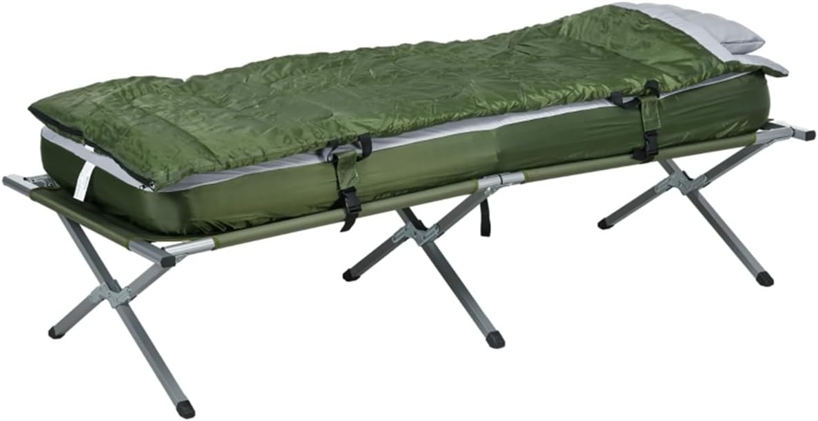 Elevated Folding Camping Cot with Sleeping Bag A3872