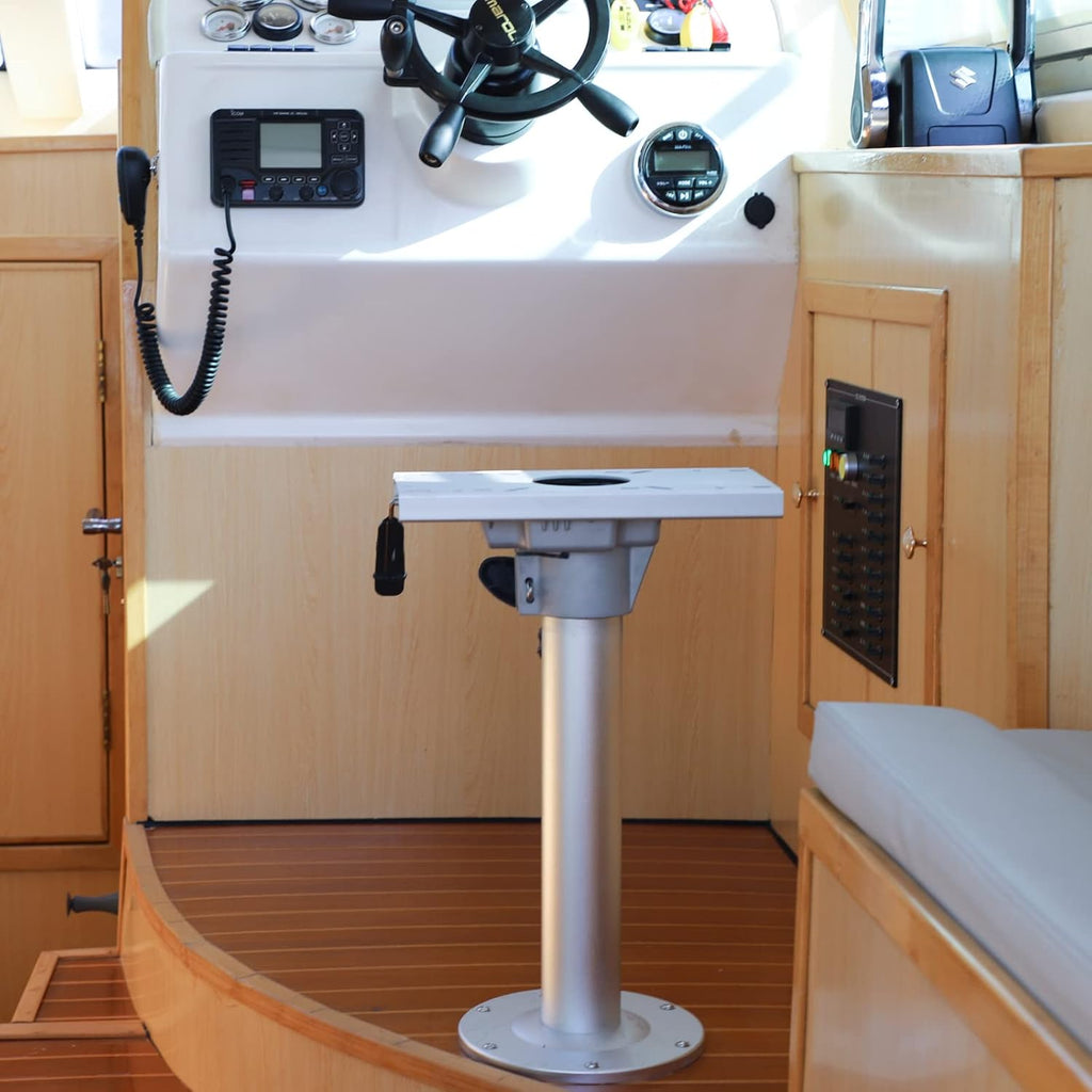 Adjustable Aluminum Marine Boat Seat Pedestal with Slide D264352
