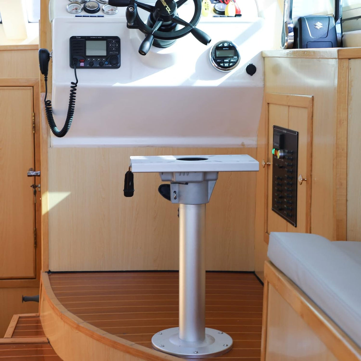 Adjustable Aluminum Marine Boat Seat Pedestal with Slide D264352