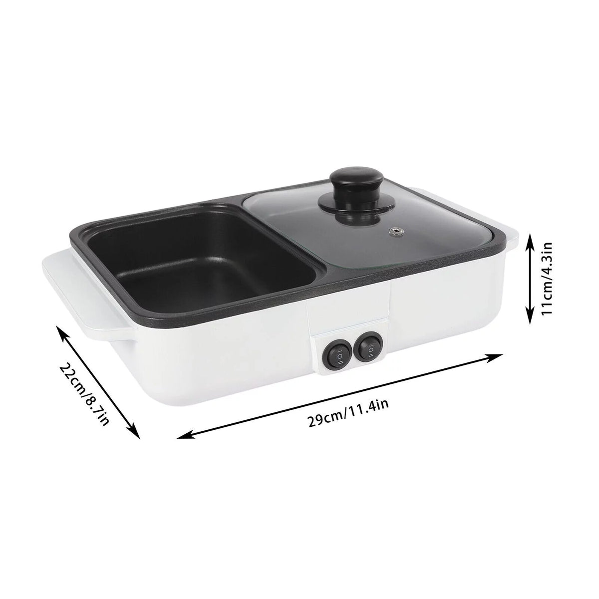 2 in 1 Non-Stick Electric Hot Pot and BBQ Grill E571