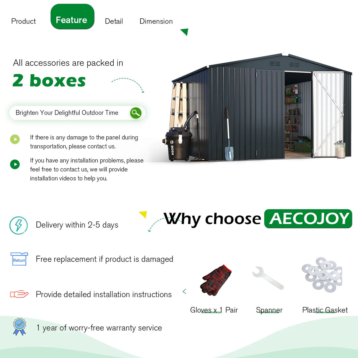 10' x 12' Gray Metal Storage Shed T90809