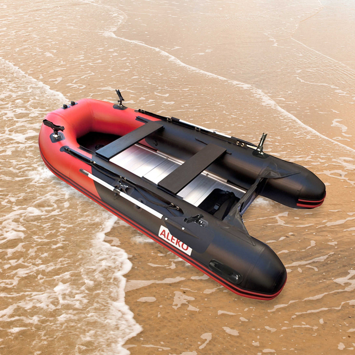 Inflatable Boat with Aluminum Floor 12.5 ft Black L63519