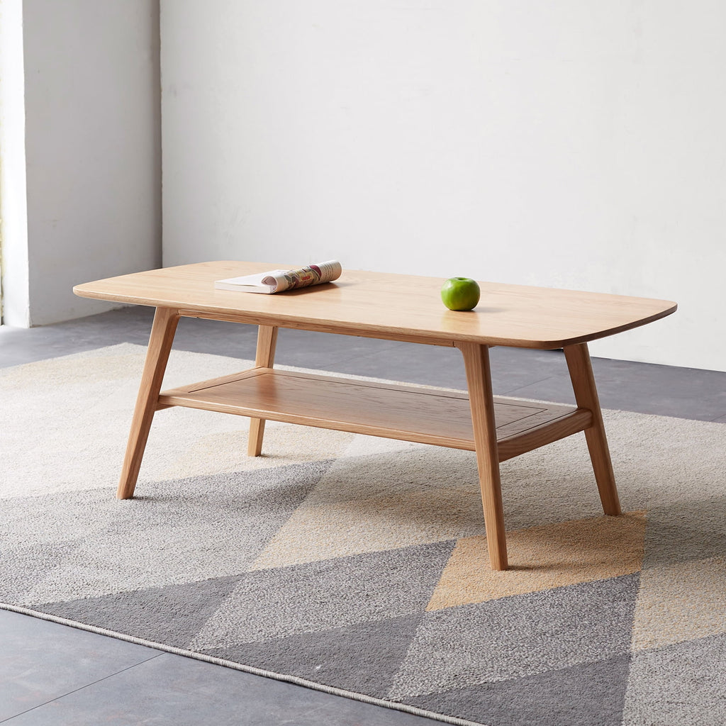 Solid Wood Coffee Table with Storage Shelf 120 x 56 x 44 cm K1146