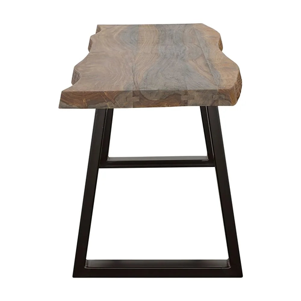 Grey Sheesham and Black Dining Bench M97339