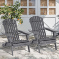 Folding Adirondack Chair Set of 2 Grey X127644