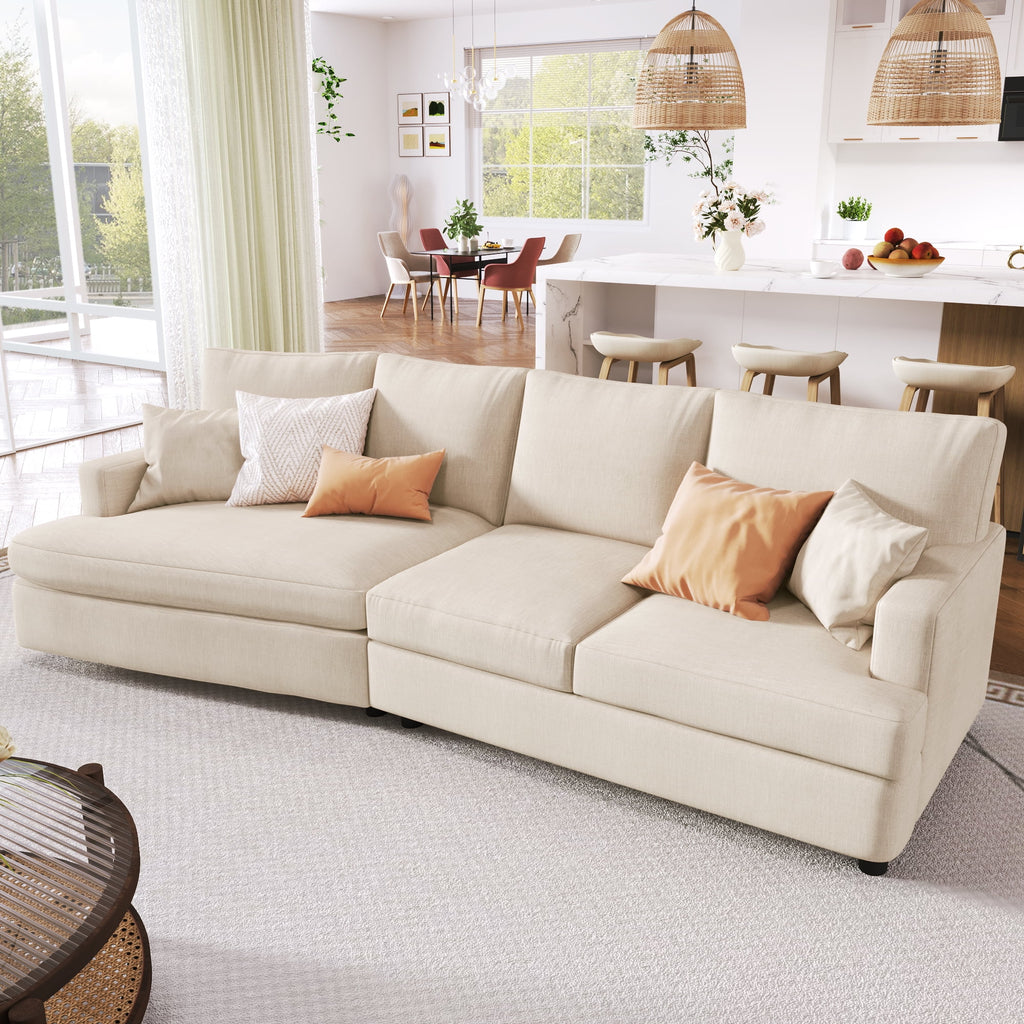 3 Seat Sofa with Removable Cushions and 2 Pillows H733