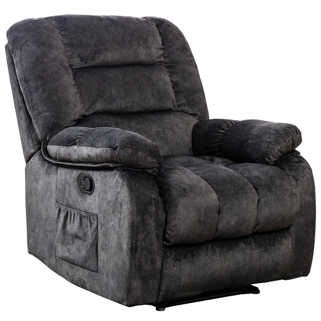 Gray Fabric Manual Recliner with Massage and Heat W272763