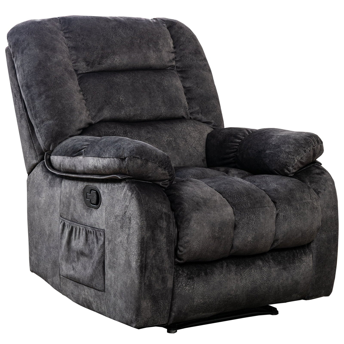 Gray Fabric Manual Recliner with Massage and Heat W272763