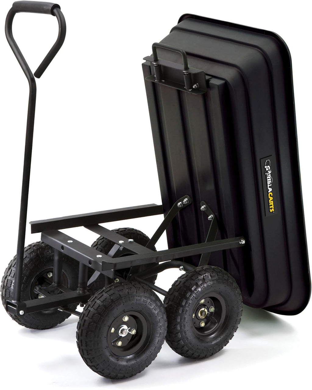 Poly Garden Dump Cart with Steel Frame and 10-Inch Pneumatic Tires P1003