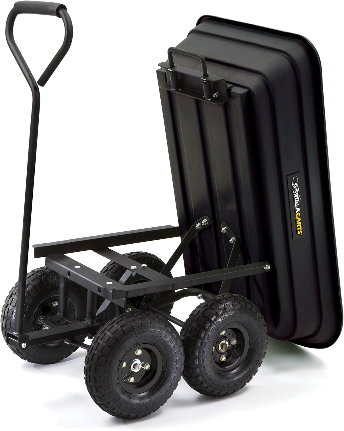 Poly Garden Dump Cart with Steel Frame and 10-Inch Pneumatic Tires P1003