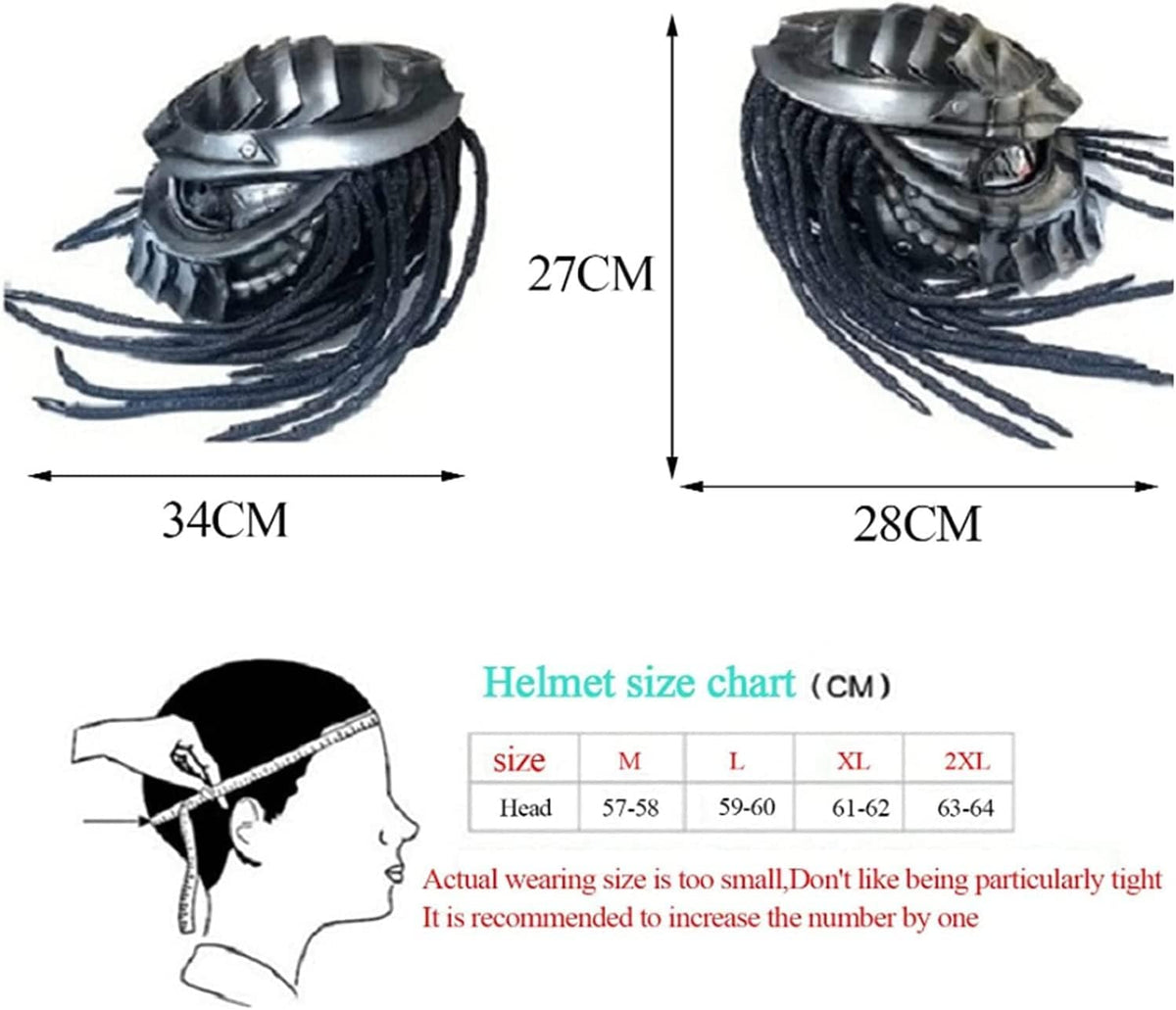 Motorcycle Full Face Helmet Carbon Fiber with LED Light DOT Approved E80767