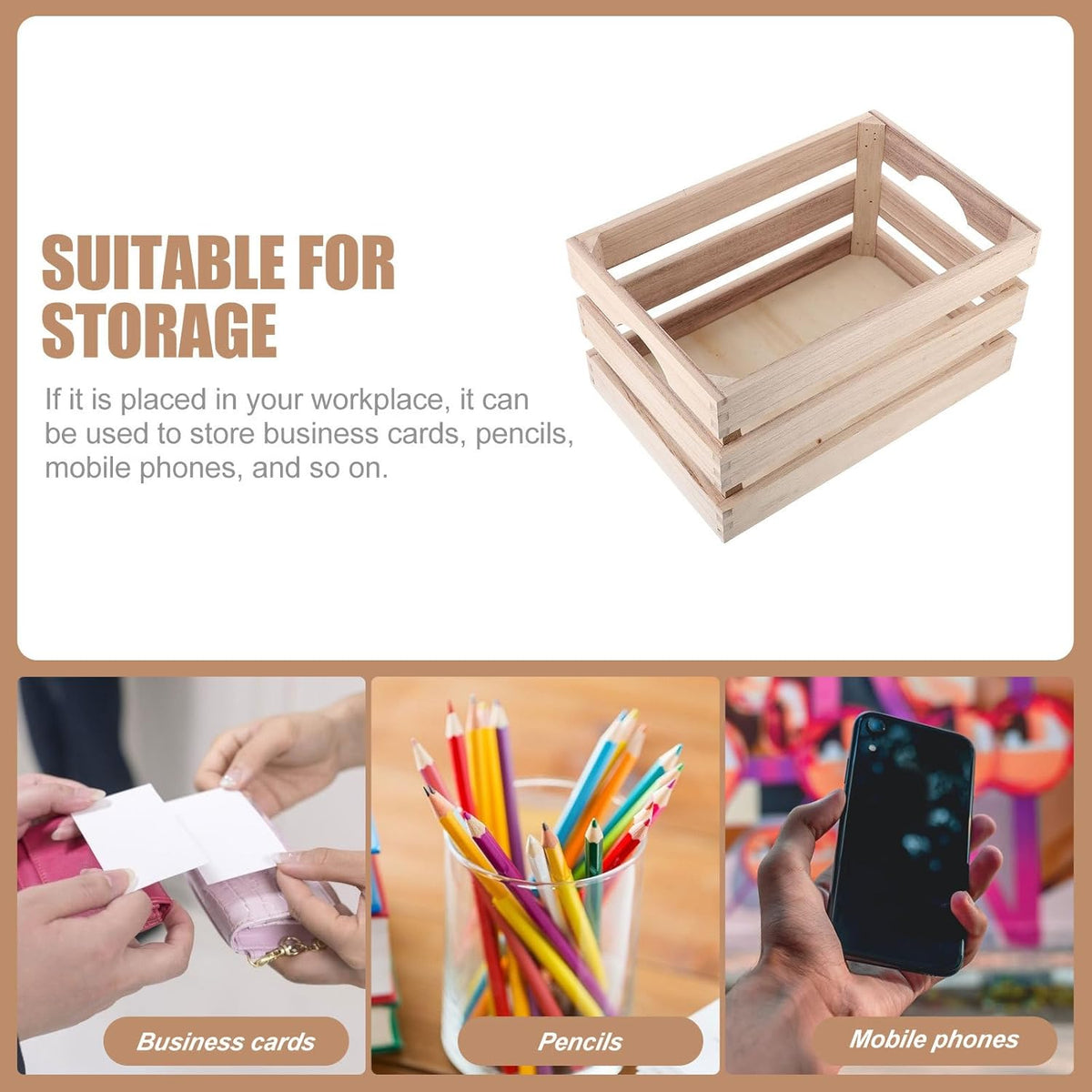 1pc Wooden Bamboo Storage Box I72704
