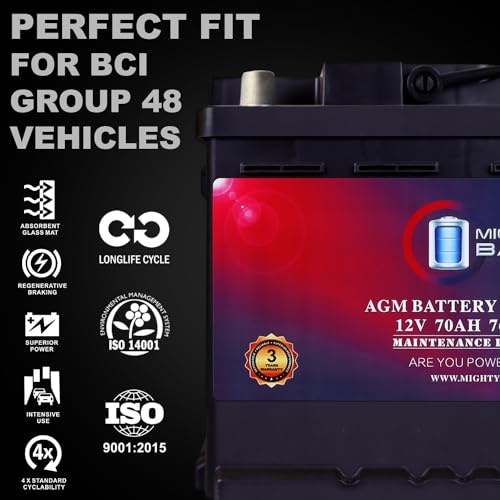AGM Car Battery, Group Size 47, 12V 60 AH, 680 CCA L692443