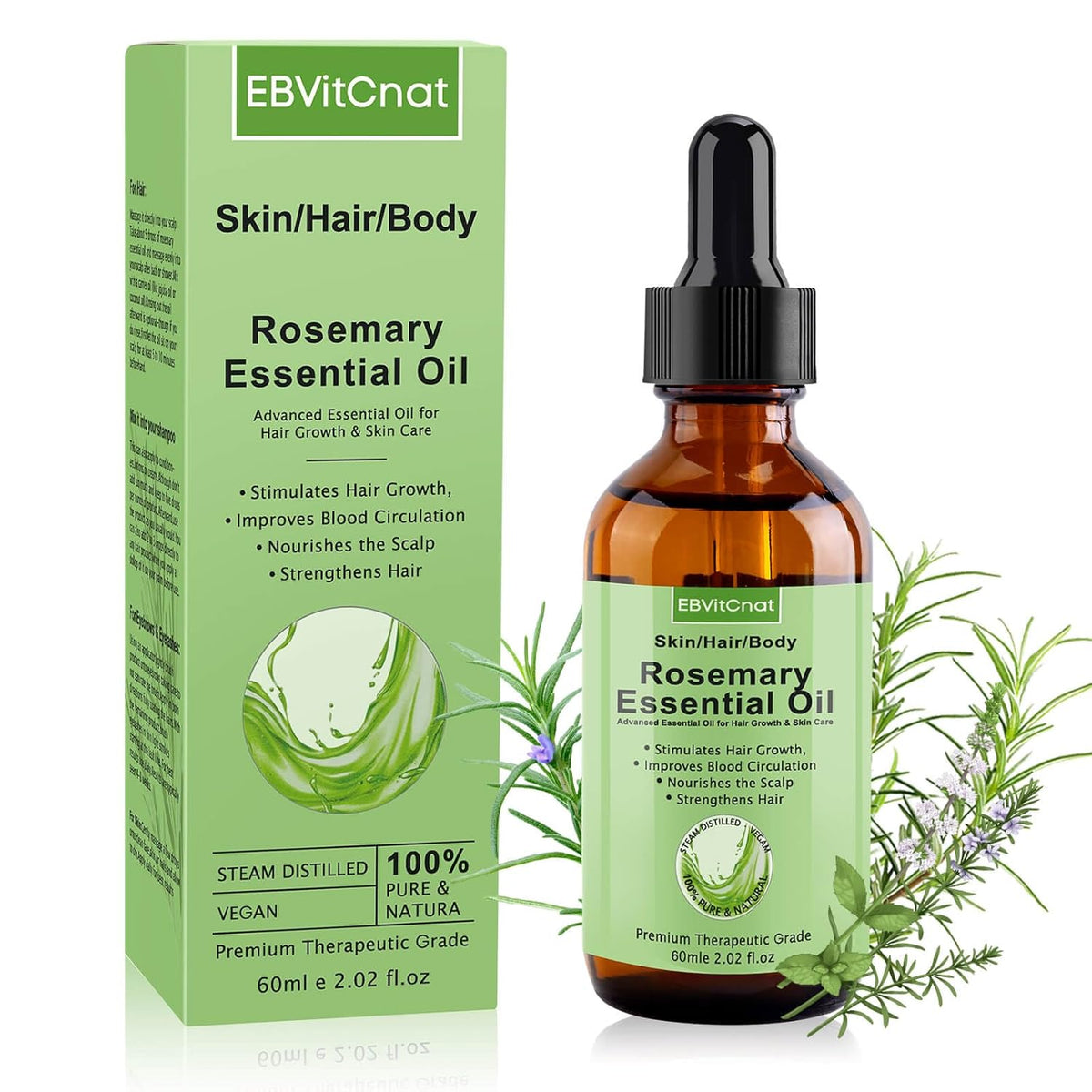 100% Pure Organic Rosemary Essential Oil for Hair K1102
