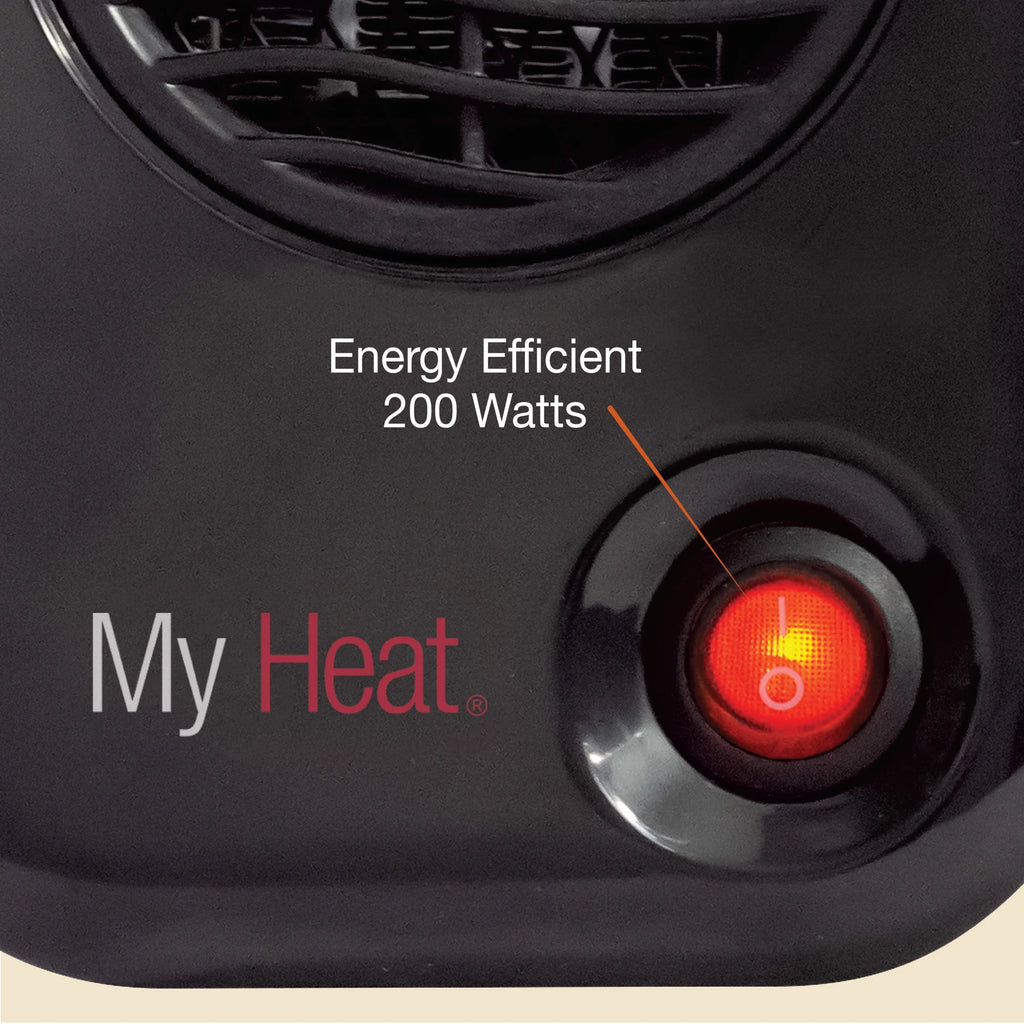 Black 6" Personal Tabletop Space Heater V5722