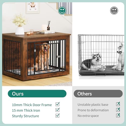 38"L Rustic Brown Dog Crate Furniture D705171