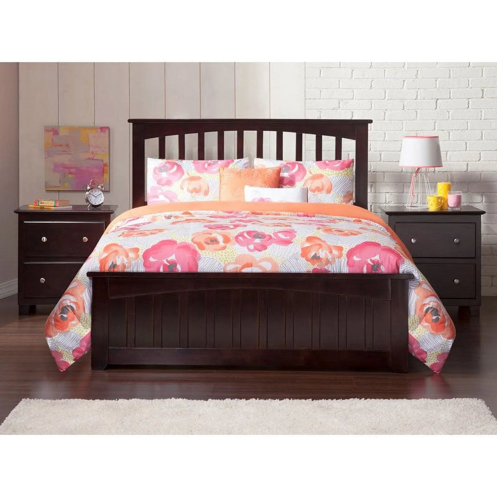 Espresso Solid Wood King Storage Platform Bed J793