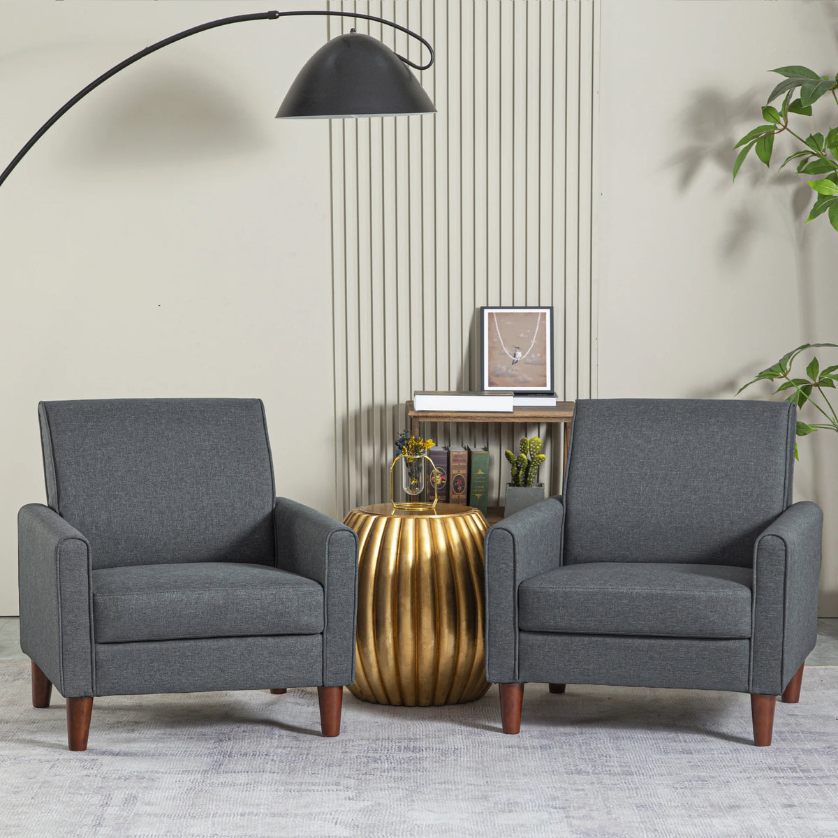 Single Sofa Chair with Four Wooden Legs G16885