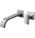 Polished Chrome Single Handle Wall Mount Widespread Bathroom Sink Faucet Trim Only I7641