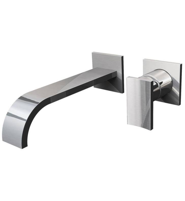 Polished Chrome Single Handle Wall Mount Widespread Bathroom Sink Faucet Trim Only I7641