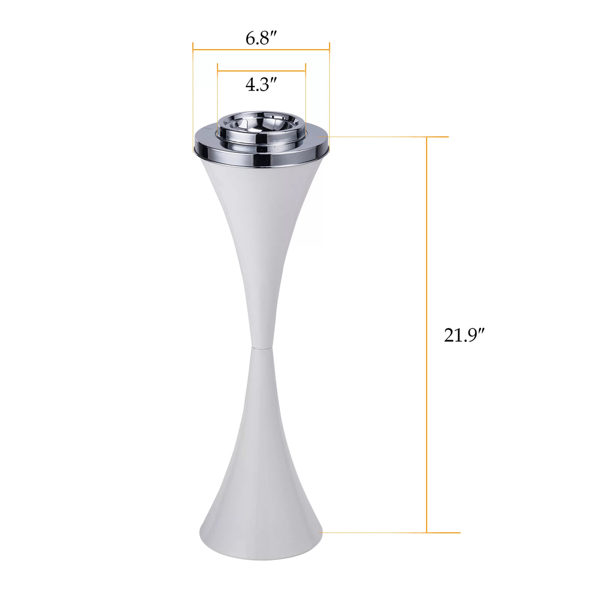 Steel Vintage Floor Standing Cigar Ashtray with Lid White V577