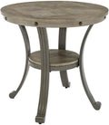 Metal and Wood Round Accent Table A2960
