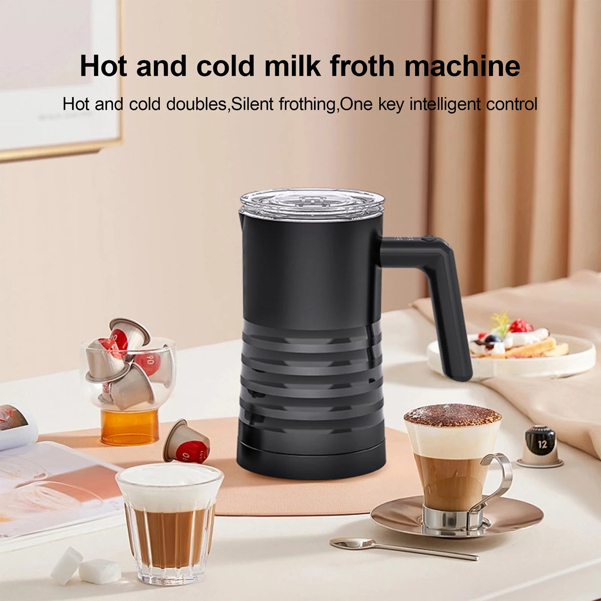Electric Milk Frother and Steamer 4 in 1, 400W Non-Stick 580ml I176103