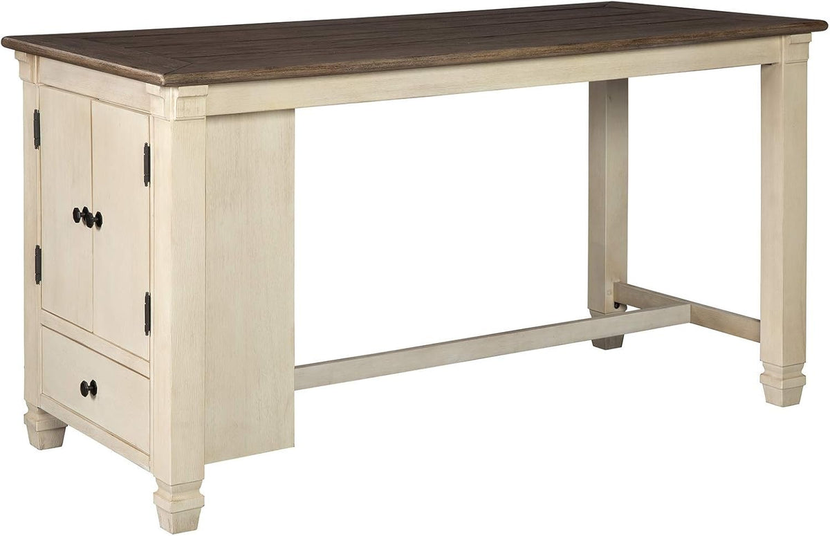 Rustic Counter Height Dining Table with Storage, Dark Gray N7834