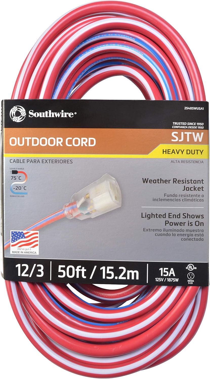 12/3 100-Feet Water Resistant Extension Cord O218
