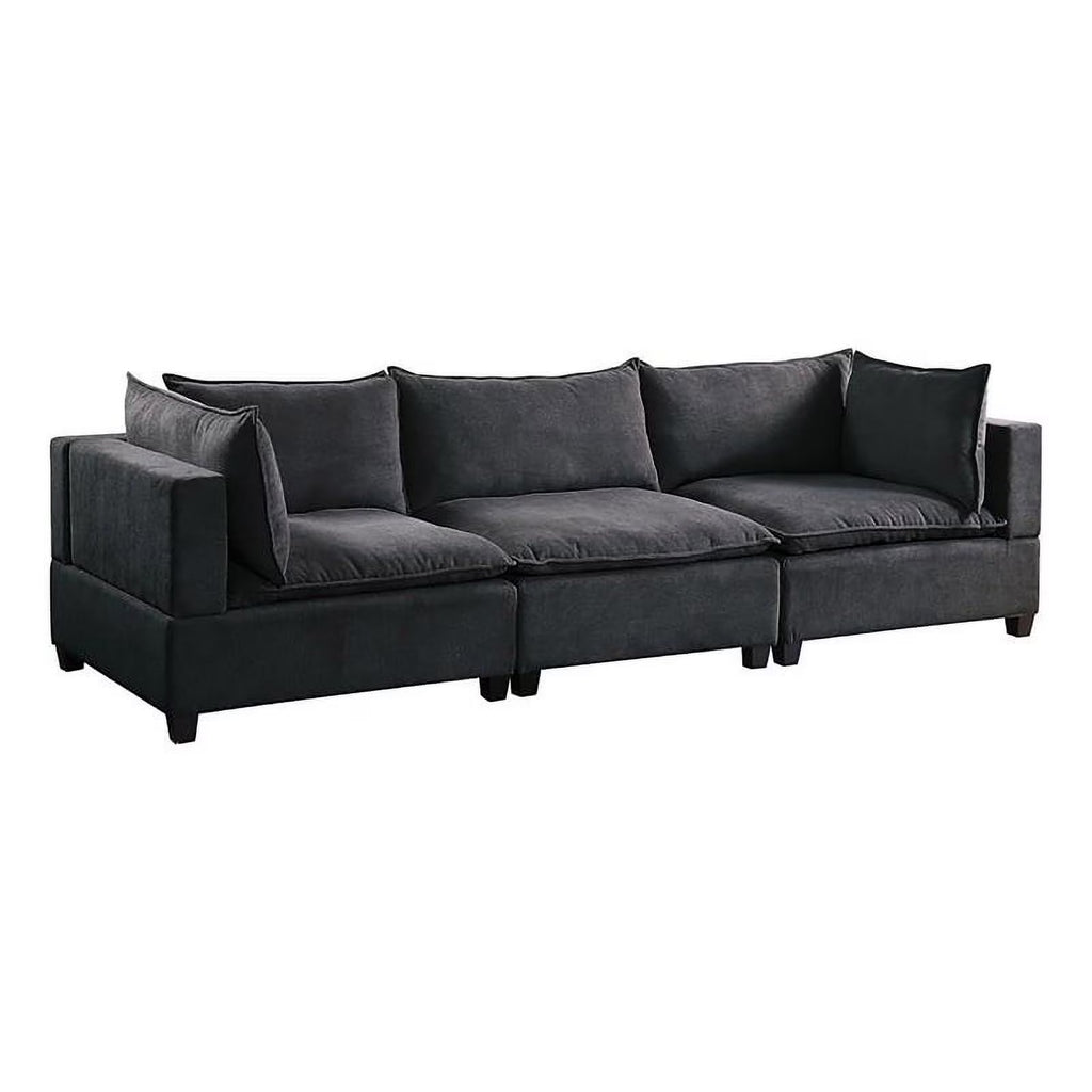Dark Gray Fabric Down Feather Sofa Couch T89156