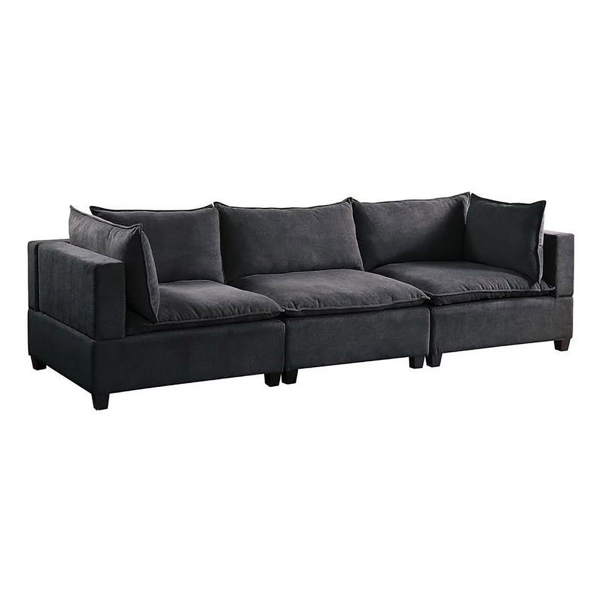 Dark Gray Fabric Down Feather Sofa Couch T89156
