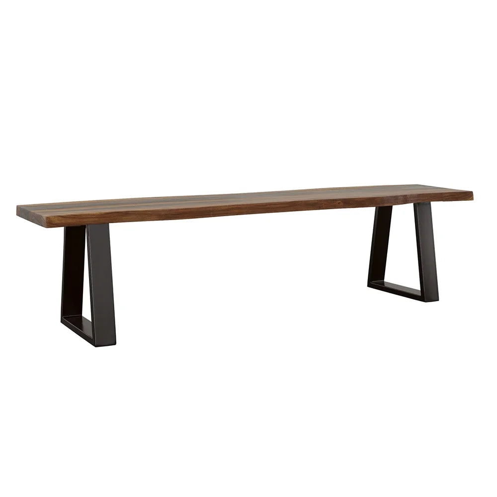 Grey Sheesham and Black Dining Bench M97339