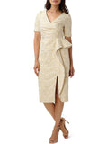 Metallic Knee Length Cocktail Dress B892808