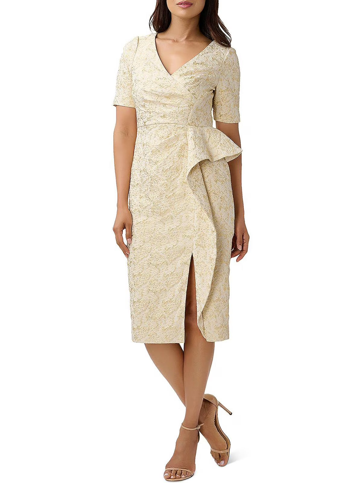 Metallic Knee Length Cocktail Dress B892808