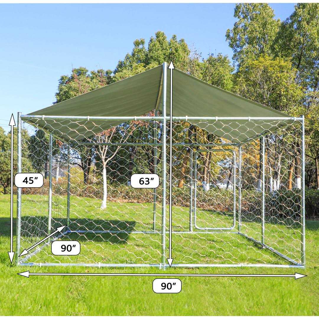 Large Outside Dog Kennel with Uv Protective Cover C588673