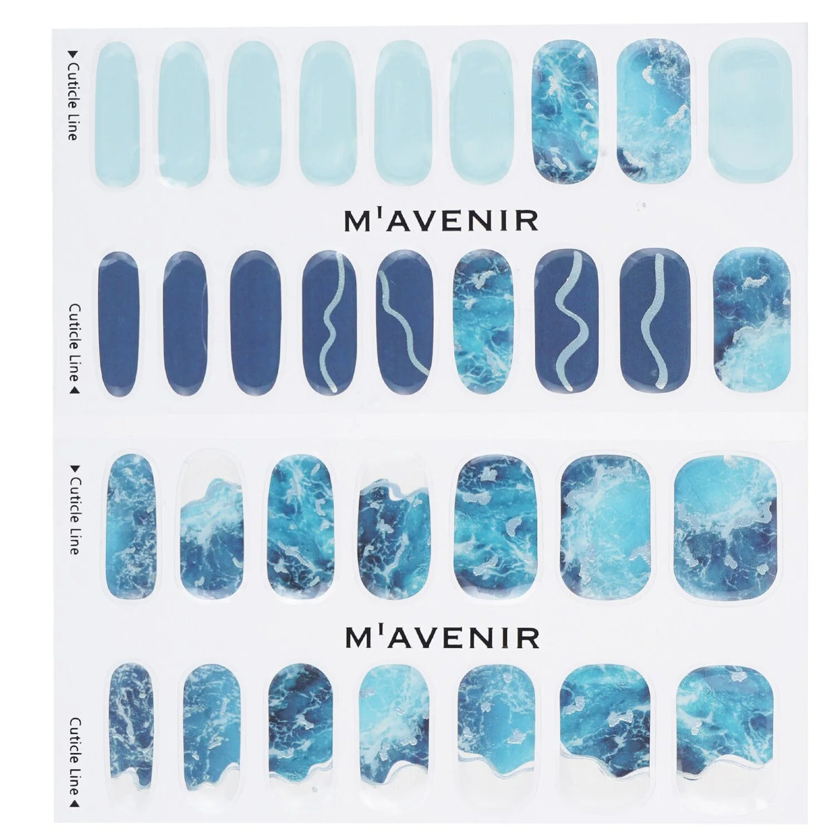 Deep Water Wave Nail Sticker 32pcs L651182