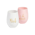Stemless Plastic Wine Glasses 12 Pieces F2344