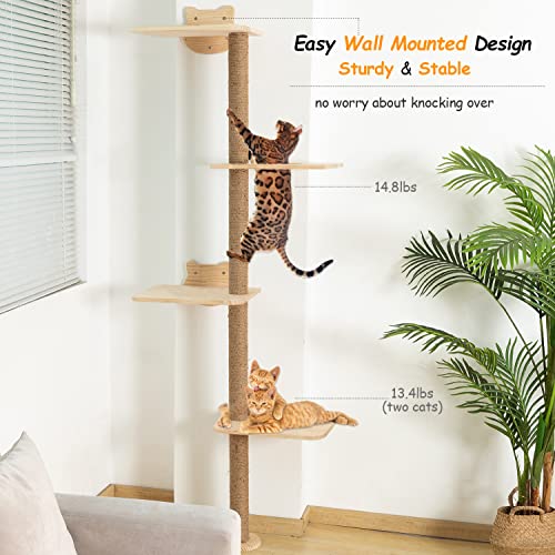 73 inch Cat Tree Wall Mounted Scratching Post V3668