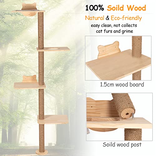 73 inch Cat Tree Wall Mounted Scratching Post V3668