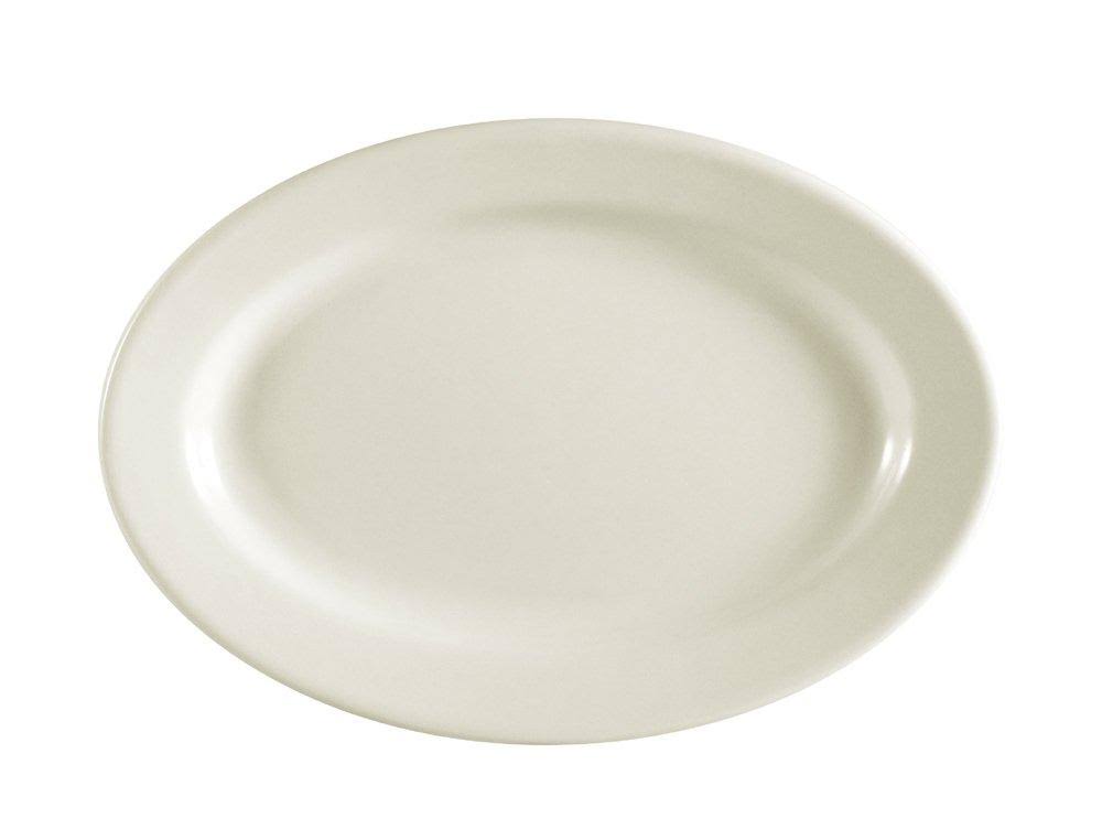 Stoneware Oval Platter, American White, Box of 12 O3217