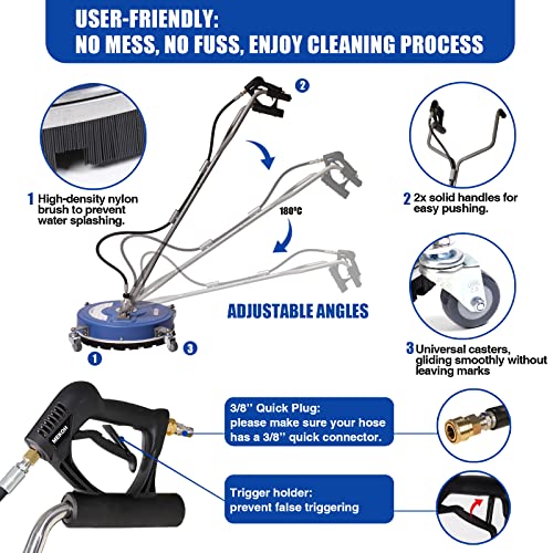 20'' 4500PSI Pressure Washer Surface Cleaner with Wheels G1676