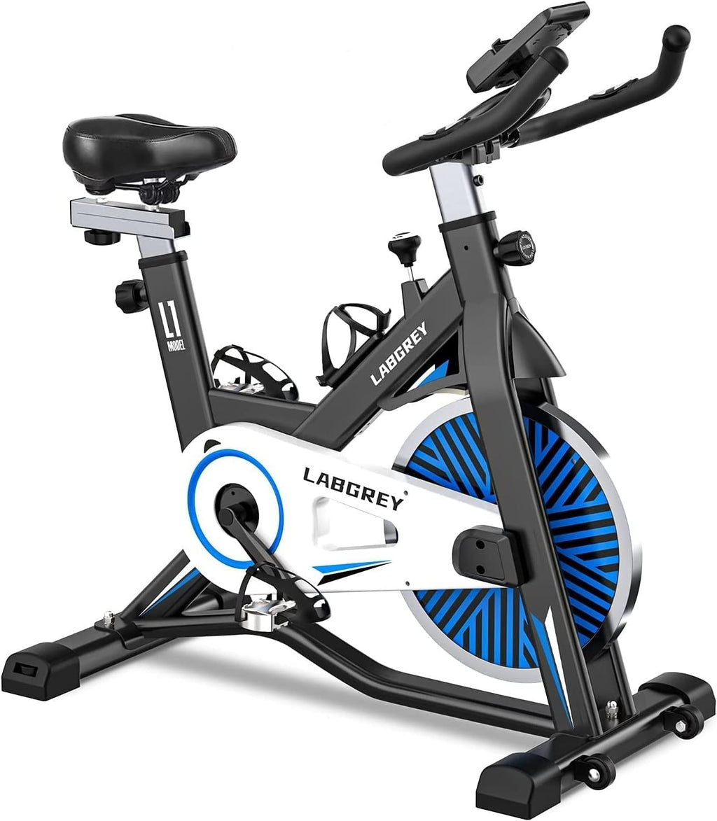 Blue Exercise Bike with Heart Rate Sensor J388