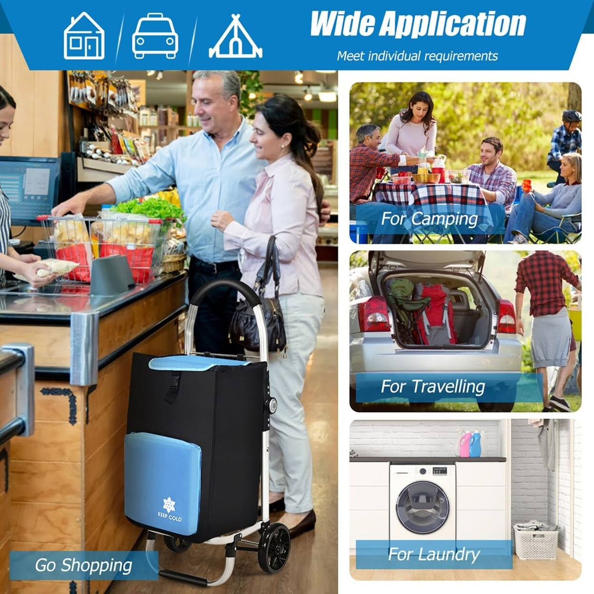 Folding Utility Cart with Removable Bag X54757