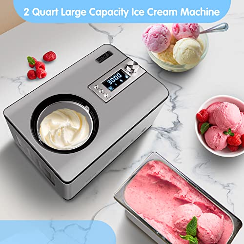 Ice Cream Maker with Compressor, 4 Modes, LCD Display S475345