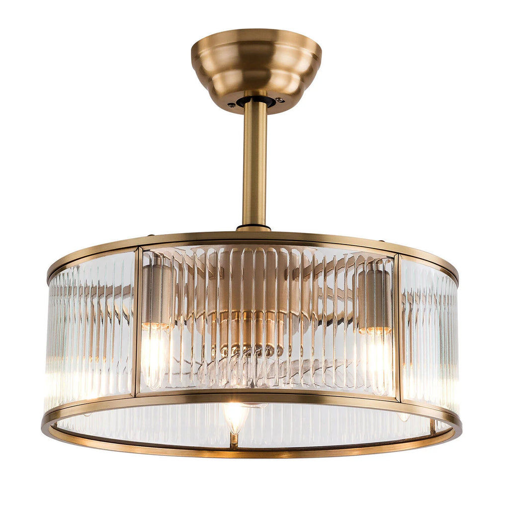 18inch Farmhouse Ceiling Fan Light Gold With Remote Control T558