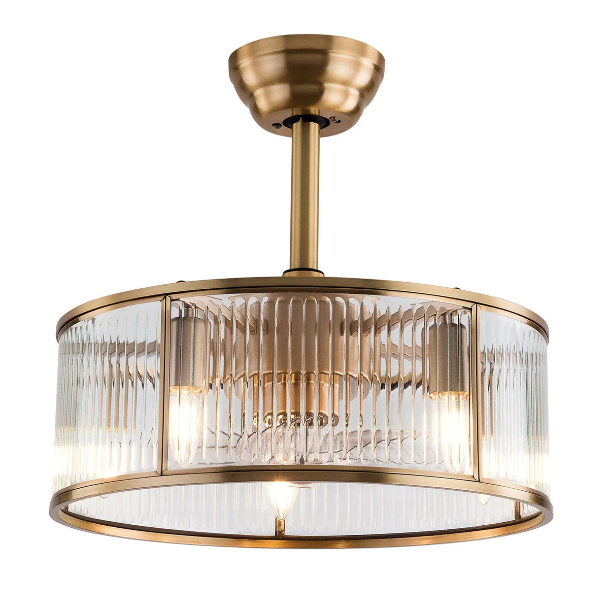 18inch Farmhouse Ceiling Fan Light Gold With Remote Control T558