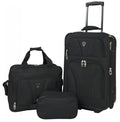 Expandable Rolling Carry-On 3-Piece Set Black K833