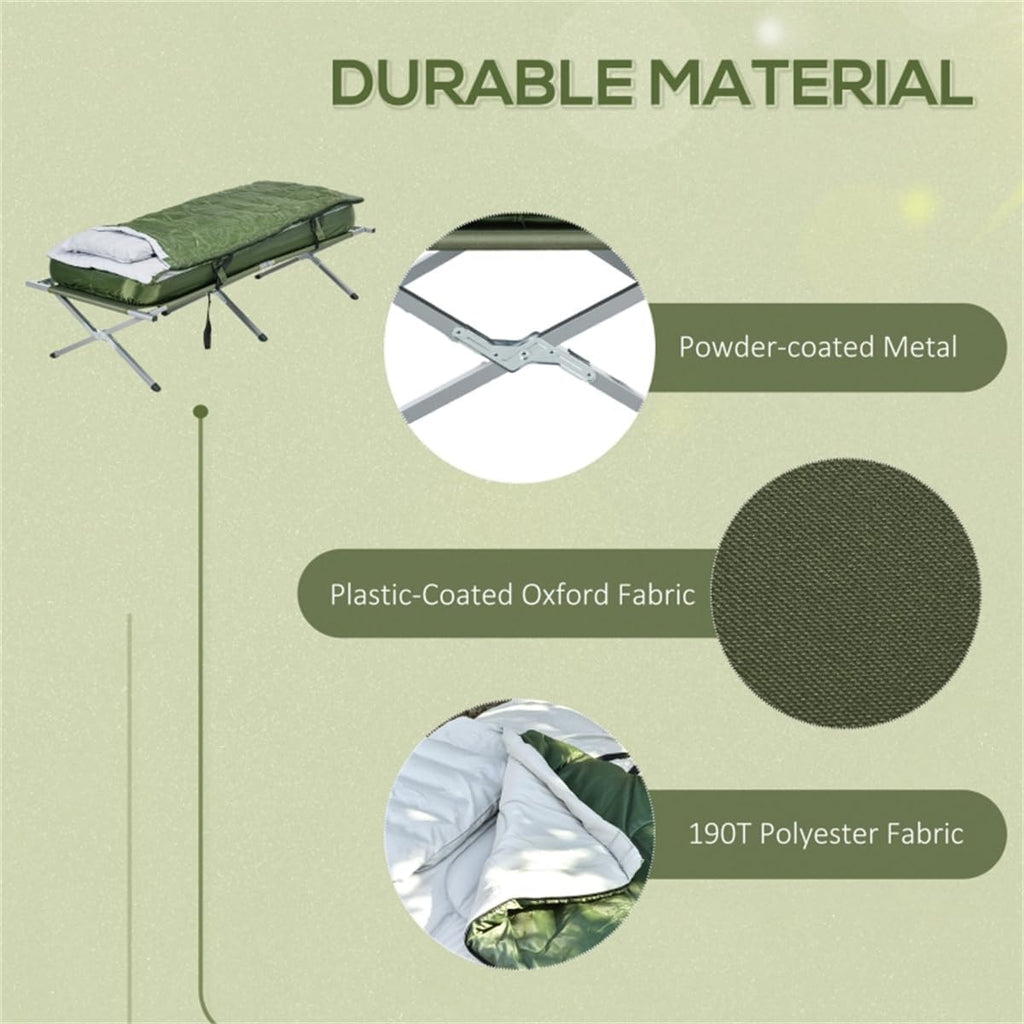 Elevated Folding Camping Cot with Sleeping Bag A3872